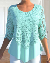 Rundhalsad spetsblus